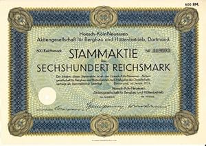 Stammaktie über 600 Reichsmark.