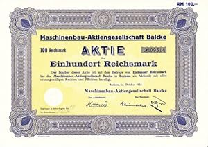 Aktie über Einhundert Reichsmark.