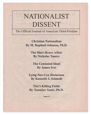 Imagen del vendedor de National Dissent: The Official Journal of American Third-Position, Issue #2 a la venta por D. Anthem, Bookseller