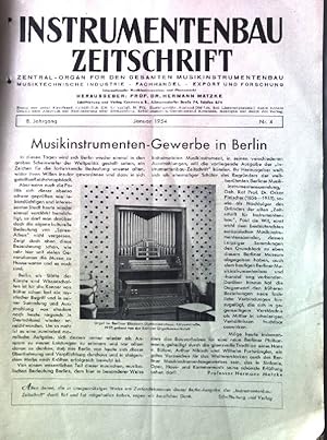 Musikinstrumenten-Gewerbe in Berlin. / in: Instrumentenbau-Zeitschrift, 8. Jahrgang Nr. 4