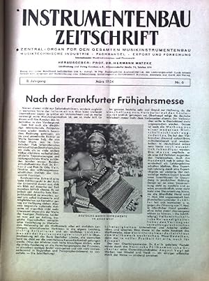 Immagine del venditore per Nach der Frankfurter Frhjahrsmesse. / in: Instrumentenbau-Zeitschrift, 8. Jahrgang Nr. 6 venduto da books4less (Versandantiquariat Petra Gros GmbH & Co. KG)