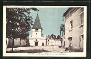 Carte postale Pouilly-sous-Charlieu, Place de l`Eglise