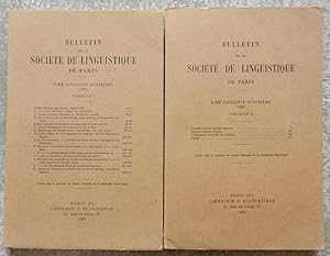 Bulletin de la Société de Linguistique de Paris. Tome cinquante quatrième (1959). Fascicules 1 et 2.