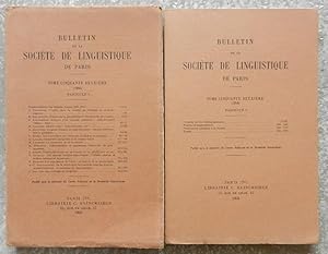 Bulletin de la Société de Linguistique de Paris. Tome cinquante deuxième (1956). Fascicules 1 et 2.