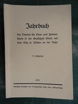 Bild des Verkufers fr Jahrbuch des Vereins - 73. Jahrgang zum Verkauf von Buchantiquariat Uwe Sticht, Einzelunter.