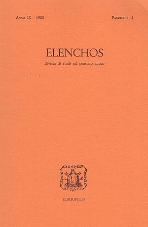Elenchos. Rivista di studi sul pensiero antico. Anno IX - 1988. Fascicolo 1