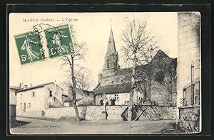 Carte postale Mably, L`Église
