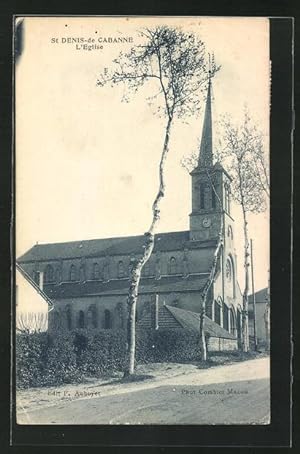 Carte postale St. Denis-de Cabanne, L` Eglise