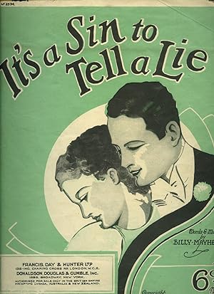 Seller image for It's A Sin To Tell A Lie [Vintage Piano Solo Sheet Music] (Music Publisher's Reference Number 20144) for sale by Little Stour Books PBFA Member
