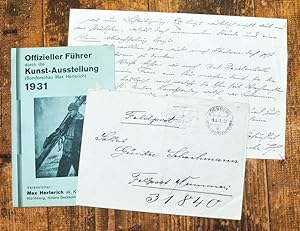 Eigenhändiger Brief mit Unterschrift + Ausstellungsführer.