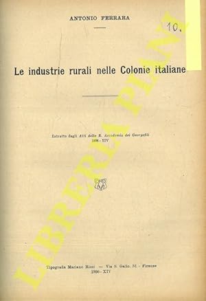 Le industrie rurali nelle Colonie italiane.