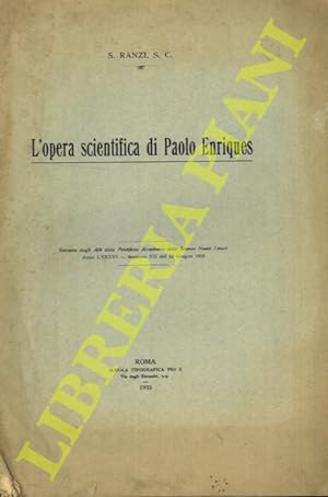 L'opera scientifica di Paolo Enriques.