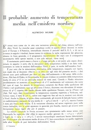 Il probabile aumento di temperatura media nell'emisfero nordico.