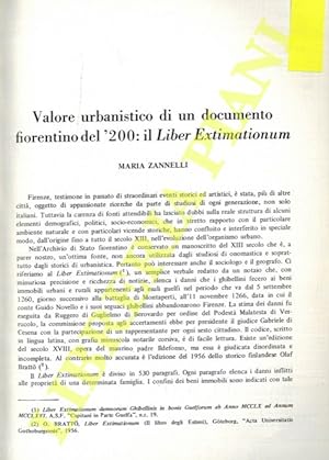 Valore urbanistico di un documento fiorentino del '200: il Liber Extimationum.