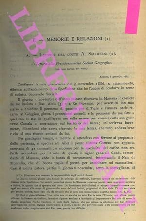 Lettere del conte A. Salimbeni. La spedizione Salimbeni.