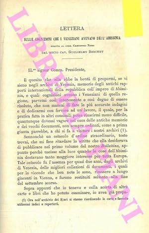 Lettera sulle cognizioni che i Veneziani avevano dell'Abissinia diretta al Comm. Cristoforo Negri...