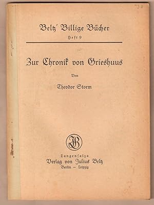 Bild des Verkufers fr Zur Chronik von Grieshuus. zum Verkauf von Antiquariat Neue Kritik