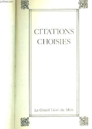 Image du vendeur pour Citations choisies mis en vente par Le-Livre