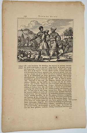 Native American Indians of the Hudson River, New Amsterdam. Engraving