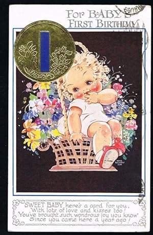 Seller image for Baby's 1st Birthday Greetings Postcard for sale by Jenny Wren Books