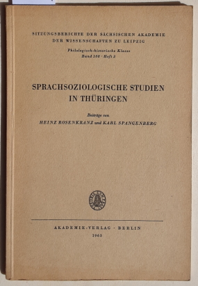 Bild des Verkufers fr Sprachsoziologische Studien in Thringen. zum Verkauf von BuchKunst-Usedom / Kunsthalle