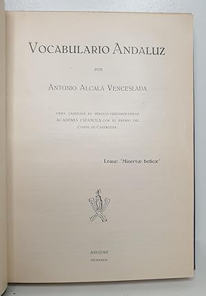 Imagen del vendedor de VOCABULARIO ANDALUZ. a la venta por Librera Antonio Castro