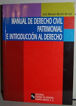 Immagine del venditore per MANUAL DE DERECHO CIVIL PATRIMONIAL E INTRODUCCION AL DERECHO venduto da Fbula Libros (Librera Jimnez-Bravo)