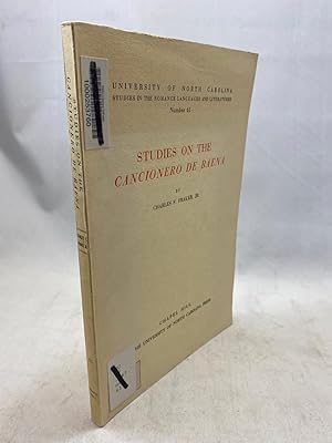 Bild des Verkufers fr Studies on the Cancionero de Baena - UNC Studies in the Romance Languages and Literatures - Number 61 zum Verkauf von Cleveland Book Company, ABAA