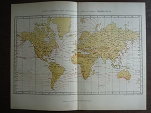 Seller image for Universal Cyclopaedia and Atlas Map Map of the World Showing the Isotherms or Lines of Equal Temperature- Original (1902) for sale by Imperial Books and Collectibles