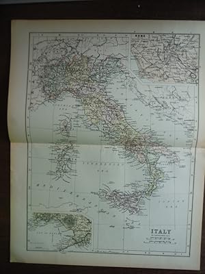 Image du vendeur pour Universal Cyclopaedia and Atlas Map of Italy- Original (1902) mis en vente par Imperial Books and Collectibles