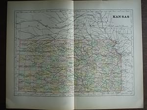 Image du vendeur pour Universal Cyclopaedia and Atlas Map of Kansas - Original (1902) mis en vente par Imperial Books and Collectibles