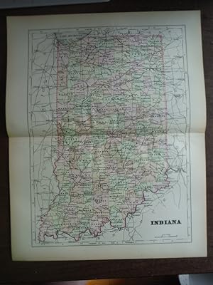 Image du vendeur pour Universal Cyclopaedia and Atlas Map of Indiana - Original (1902) mis en vente par Imperial Books and Collectibles