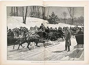 Sleighing in Central Park, New York City. IN COMPLETE ISSUE OF HARPER'S WEEKLY.