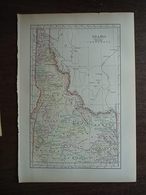 Image du vendeur pour Universal Cyclopaedia and Atlas Map of Idaho Original (1902) mis en vente par Imperial Books and Collectibles