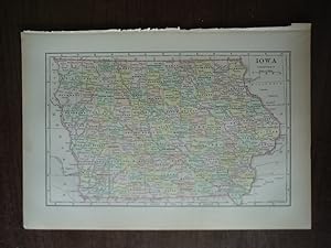 Image du vendeur pour Universal Cyclopaedia and Atlas Map of Iowa - Original (1902) mis en vente par Imperial Books and Collectibles