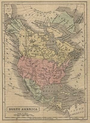 North America United States Mexico Canada Alaska c. 1855 Boynton miniature map