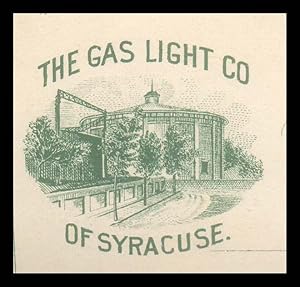 Gas Light Company of Syracuse - Salt Springs National Bank, 1890s Sample Blank Check Historic Pap...
