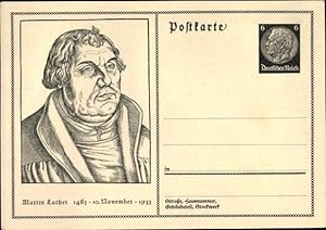 Ganzsache Ansichtskarte / Postkarte Martin Luther, 1483, 10. November 1933