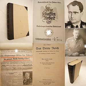 Seller image for Das Dritte Reich. Dokumentarische Darstellung des Aufbaues der Nation. Das zweite Jahr 1934. Mit zahlreichen Bildern und Dokumenten sowie einem Sachregister und Unbedenklichkeitsbesttigung der P a r t e i a m t l i c h e n P r  f u n g s k o m m i s s i o n d e r N S D A P zum Schutze des NS.-Schrifttums * H A L B L E D E R - V o r z u g s a u s g a b e im originalen Verlags- P a p p s c h u b e r Dieses Buch wird von uns nur zur staatsbrgerlichen Aufklrung und zur Abwehr verfassungswidriger Bestrebungen angeboten (86 StGB) for sale by Galerie fr gegenstndliche Kunst