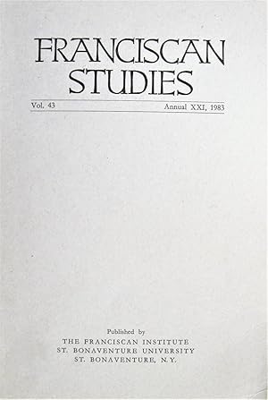 Bild des Verkufers fr English Franciscan Poetry Before Geoffrey Chaucer. Essay in Franciscan Studies Vol. 43, Annual XXI, 1983. zum Verkauf von Ken Jackson