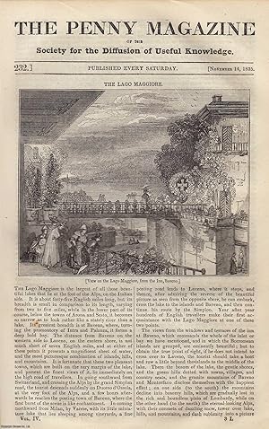 Seller image for The Lago Maggiore (Alps, Italian side); Popular Wood-Cutting Prints; Sir John Moore; Farnham Castle; Tea (Drink) in China. Issue No. 232, November 14, 1835. A complete original weekly issue of the Penny Magazine, 1835. for sale by Cosmo Books