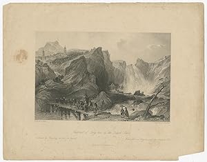 Antique Print of the Lake of Ting Ho by Brandard (c.1845)