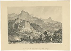 Antique Print of Potala Palace by Tingle (c.1845)