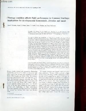 Seller image for Tir  part : Journal of Avian Biology Vol.27 n2 : Plumage condition affects flight performance in Common Starlings : implications for developmental homeostasis, abrasion and moult. for sale by Le-Livre