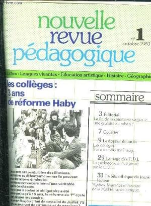 Nouvelle revue pédagogique. N°1. Octobre 1980