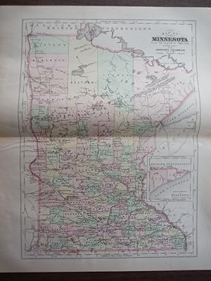 Image du vendeur pour Johnson's Map of Minnesota Original (1895) mis en vente par Imperial Books and Collectibles