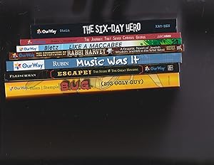 Seller image for [7 books sold as one lot:] 1, The Six -Day Hero. 2. Like a Maccabee. 3. The Journey that Saved Curious George. 4. B.U.G (Big Ugly Guy), 5. Music Was It. Young Leonard Bernstein. 6. Escape! The Story of the Great Houdini. 7. The Adventures of Rabbi Harvey, a graphic novel for sale by Meir Turner