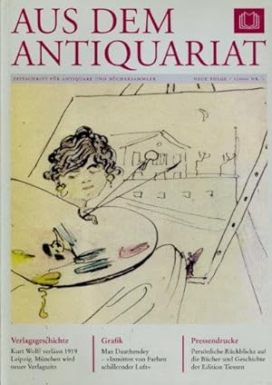 Aus dem Antiquariat. Zeitschrift für Antiquare und Büchersammler. Neue Folge 7. 2009. Nr. 1.