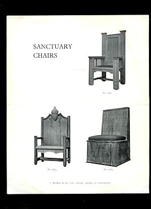 Bild des Verkufers fr Church Furniture | Original Plans, Sketches, Proposed Designs and Catalogue for Sanctuary Chairs | Letters | Price Lists | Examples of Work Executed By J. Wippell & Company Ltd., [11 Pieces in Total] zum Verkauf von Little Stour Books PBFA Member