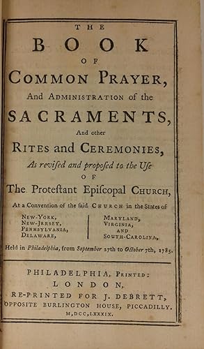 Book of Common Prayer, and Administration of the Sacraments, and